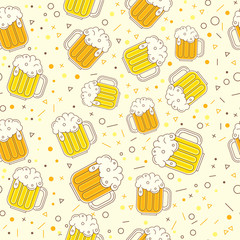 Seamless beer pattern oktoberfest background saint patrick design