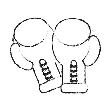 boxing gloves icon image vector illustration design  sketch style