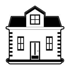 brick house or home icon image vector illustration design  black and white