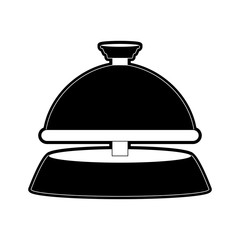 reception bell hotel related icon image vector illustration design  black and white