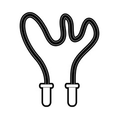 jump rope fitness related icon image vector illustration design  black and white