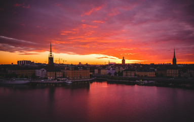 Solnedgång gamla stan