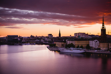Fototapeta na wymiar Stockholm solnedgång1