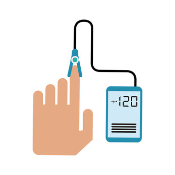 glucometer and hand healthcare icon image vector illustration design 