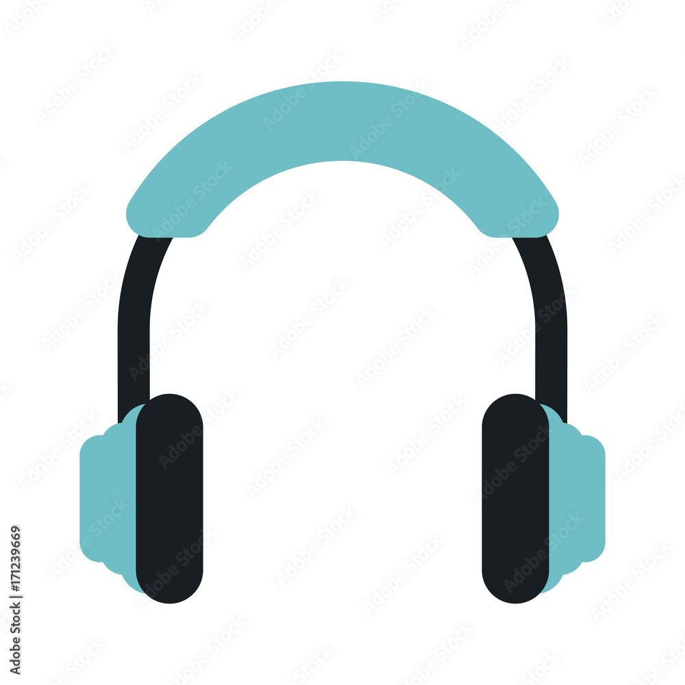 Sticker headphones music icon image vector illustration design 