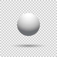 White ball, Isolated Object. Vector Illustrator. 