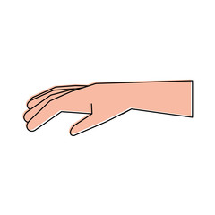 open hand sideview icon image vector illustration design 