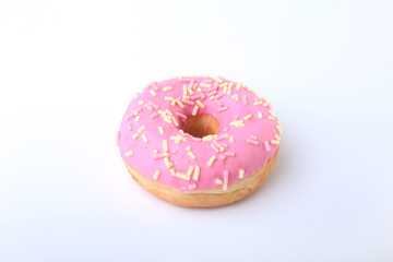 Homemade Traditional polish sweets doughnuts isolated on white background.