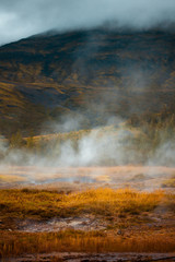 Iceland, valley of geysers, springs of hot geothermal water
