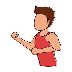man avatar running icon image vector illustration design 