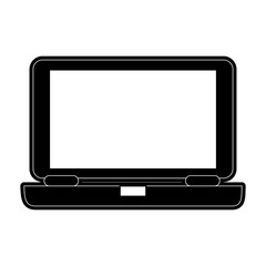 laptop computer frontview icon image vector illustration design  black and white