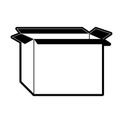 cardboard box icon image vector illustration design  black and white