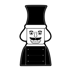 nutcracker toy christmas related icon image vector illustration design  black and white