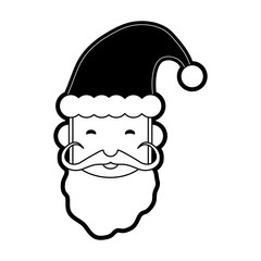 santa claus christmas related icon image vector illustration design  black and white