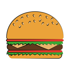 hamburger fast food icon image vector illustration design 