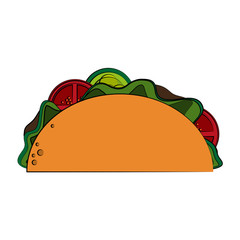 taco fast food icon image vector illustration design 