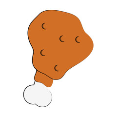 chicken thigh or drumstick fast food icon image vector illustration design 