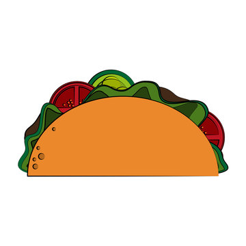 taco fast food icon image vector illustration design 