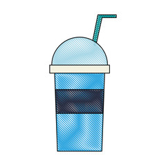 soda beverage in disposable cup icon image vector illustration design 