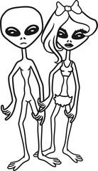 paar pärchen freunde liebe verliebt mädchen frau weiblich hübsch sexy girl ausserirdischer grey cool aliens Ufo