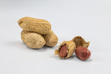 peanuts on a white background