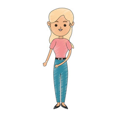 happy blonde woman icon image vector illustration design 