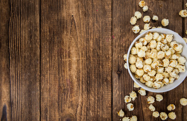 Popcorn close-up shot, selective focus
