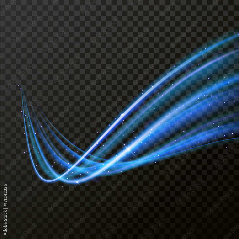 Poster light multi neon wave tracing effect. vector fire light flare trace