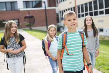 Obraz premium pre-teen School Pupils Outside of the Classroom