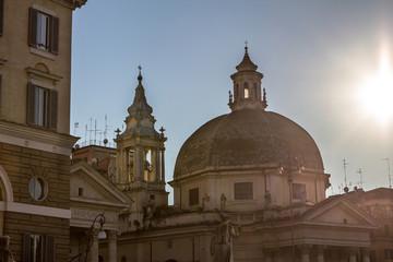 Fototapeta na wymiar View of piazza del Popolo in Rome