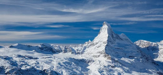Foto op Canvas Matterhorn in February above Zermatt in Switzerland © Reto Ammann