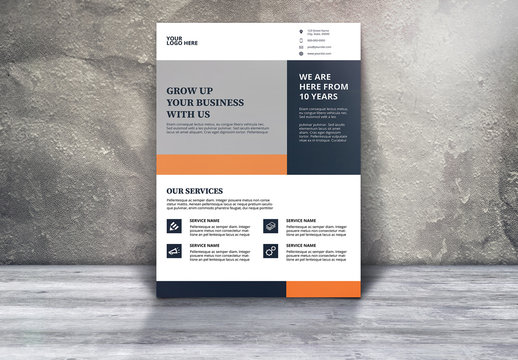 Corporate Business Flyer with Orange and White Accents 1