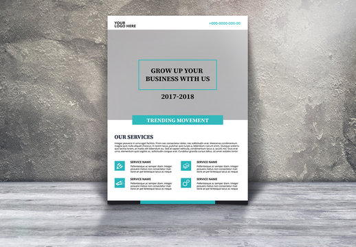 Corporate Business Flyer with Teal and White Accents 1