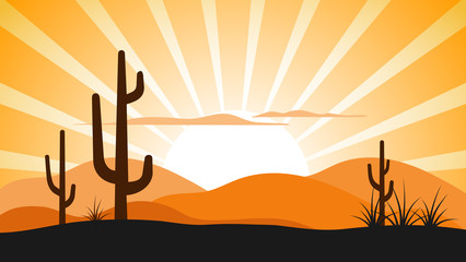 Mexican landscape vector illustration.