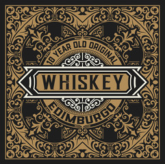 Vintage label design for Whiskey