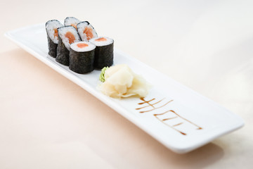 Tuna maki on a plate