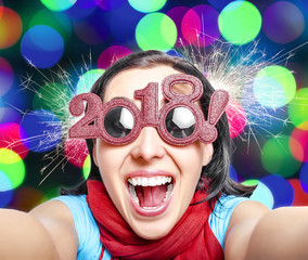Two Thousand Eighteenth. New Years concept.