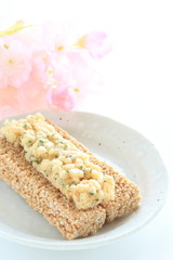 Asain food, rice cracker for snack food image