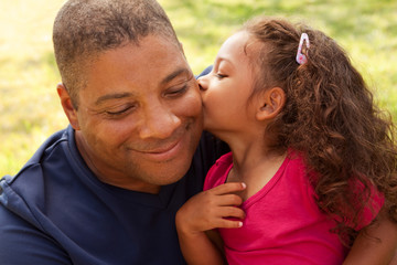 Fototapeta premium African American father and his daughter.