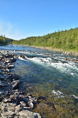 Threshold on the river of the Polar Urals.