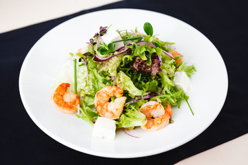 Greek salad with shrimp
