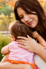 Hispanic mother and daughter.