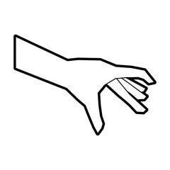 open hand in pick position icon image vector illustration design 