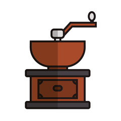 coffee grinder icon over white background vector illustration