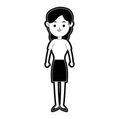 happy woman standing icon image vector illustration design 