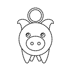 investment piggy coin dollar banking saving vector illustration