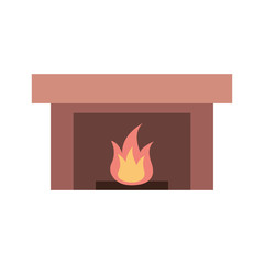 fireplace chimney flame indoor decoration vector illustration