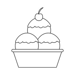 ice cream scoops icon image vector illustration design 