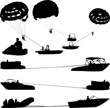 water sports extreme silhouettes - vector