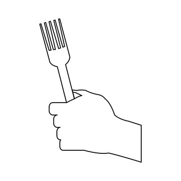 Hand Holding Fork Icon Image Vector Illustration Design 